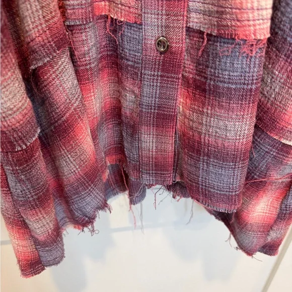 We The Free Pink and Gray Plaid Shirt - Picture 4 of 9
